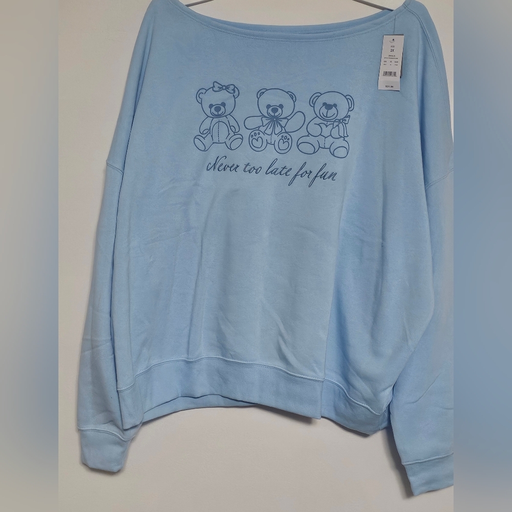 Zoe + Liv Light Blue Sweater - Picture 1 of 3